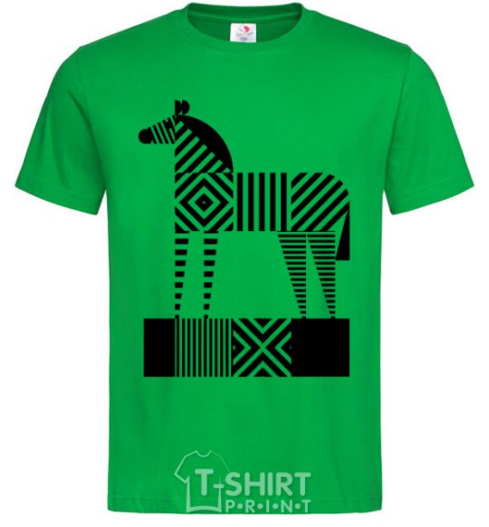 Men's T-Shirt Geometric zebra kelly-green фото