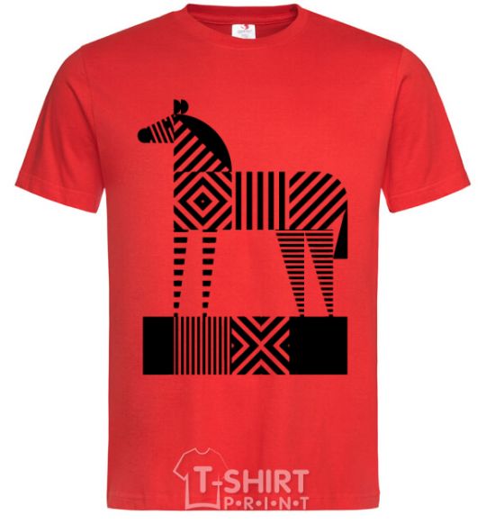 Men's T-Shirt Geometric zebra red фото
