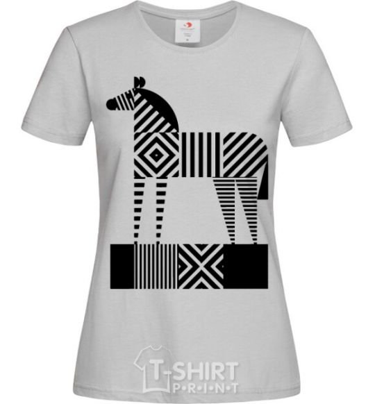 Женская футболка Геометрическая зебра Серый фото