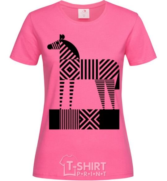 Женская футболка Геометрическая зебра Ярко-розовый фото