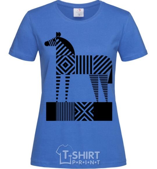 Women's T-shirt Geometric zebra royal-blue фото