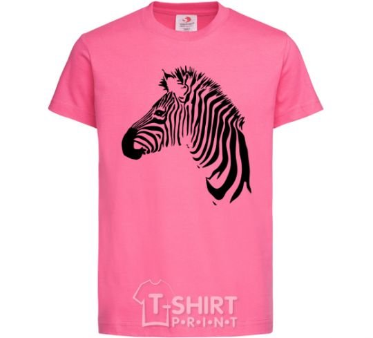 Kids T-shirt A zebra with a mane heliconia фото
