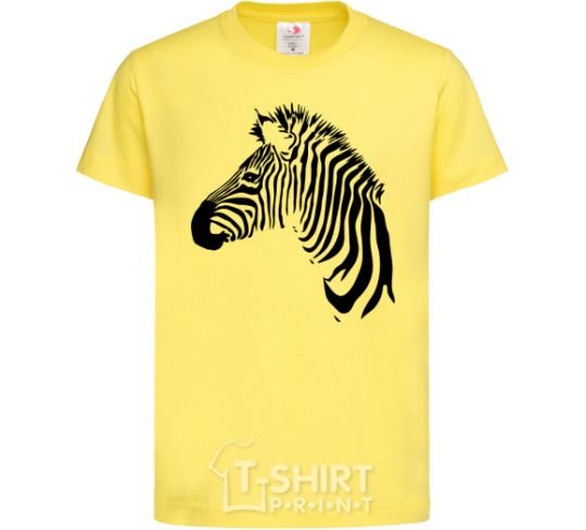 Kids T-shirt A zebra with a mane cornsilk фото