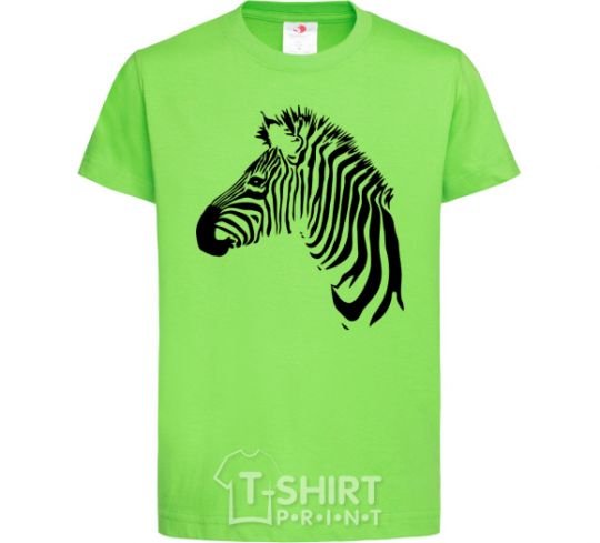 Kids T-shirt A zebra with a mane orchid-green фото