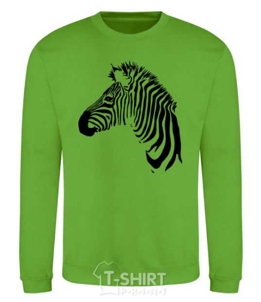 Sweatshirt A zebra with a mane orchid-green фото