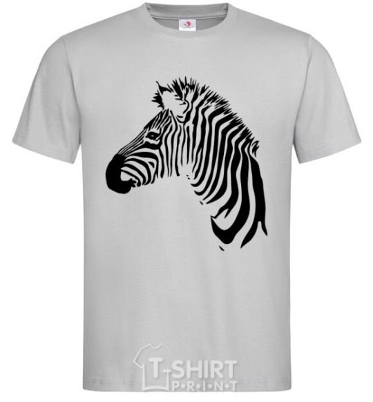 Men's T-Shirt A zebra with a mane grey фото