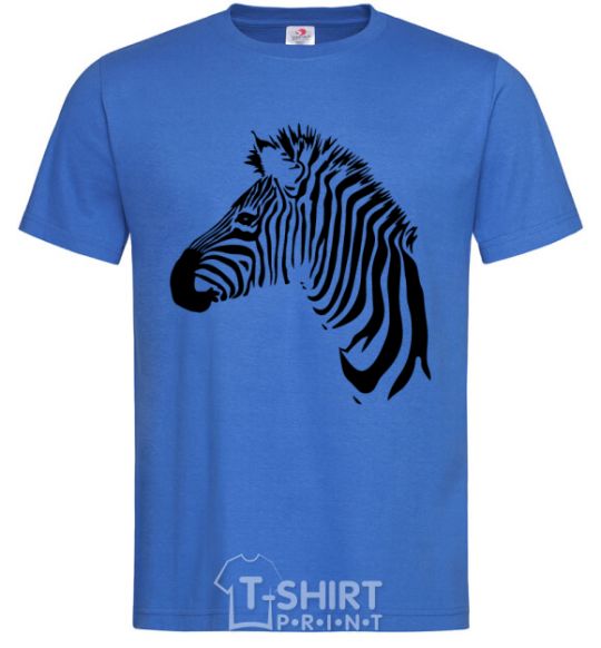 Men's T-Shirt A zebra with a mane royal-blue фото