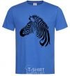 Men's T-Shirt A zebra with a mane royal-blue фото