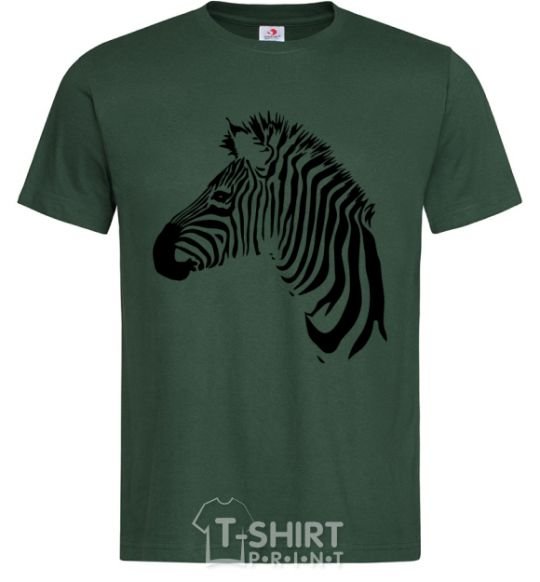 Men's T-Shirt A zebra with a mane bottle-green фото
