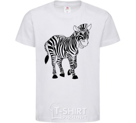 Kids T-shirt A zebra pattern White фото