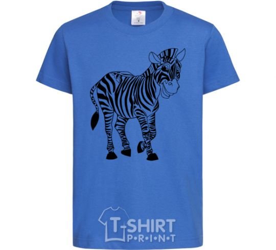 Kids T-shirt A zebra pattern royal-blue фото
