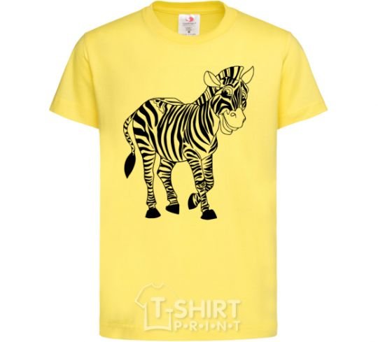 Kids T-shirt A zebra pattern cornsilk фото