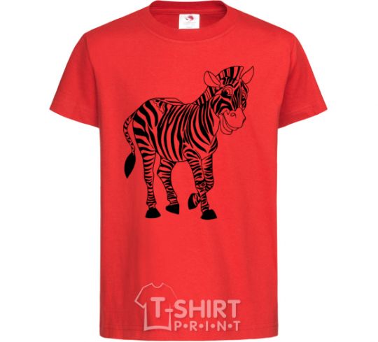 Kids T-shirt A zebra pattern red фото