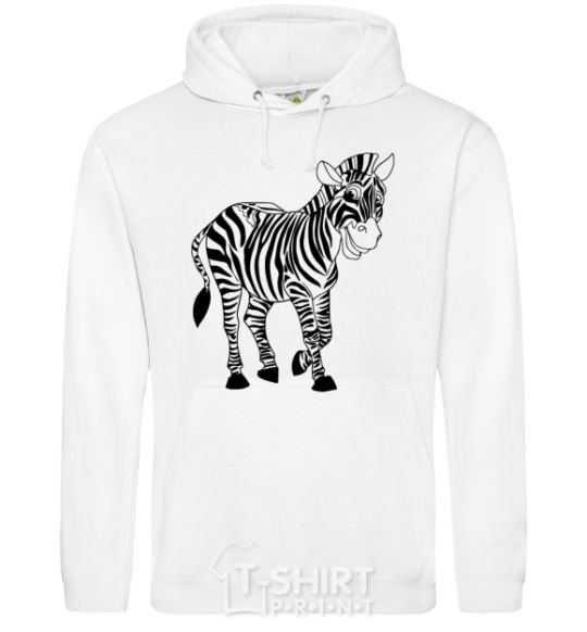 Men`s hoodie A zebra pattern White фото