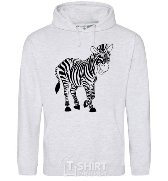 Men`s hoodie A zebra pattern sport-grey фото