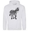 Men`s hoodie A zebra pattern sport-grey фото