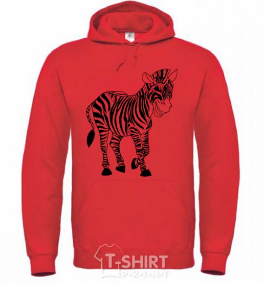 Men`s hoodie A zebra pattern bright-red фото