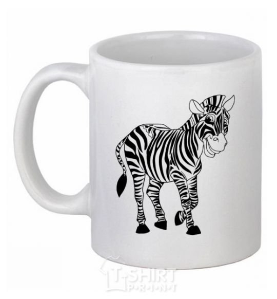 Ceramic mug A zebra pattern White фото