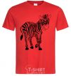 Men's T-Shirt A zebra pattern red фото