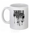 Ceramic mug Zebra stroke White фото