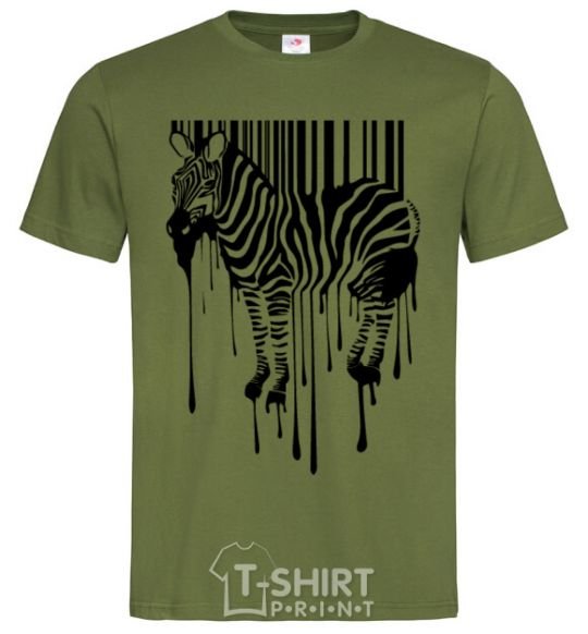 Men's T-Shirt Zebra stroke millennial-khaki фото