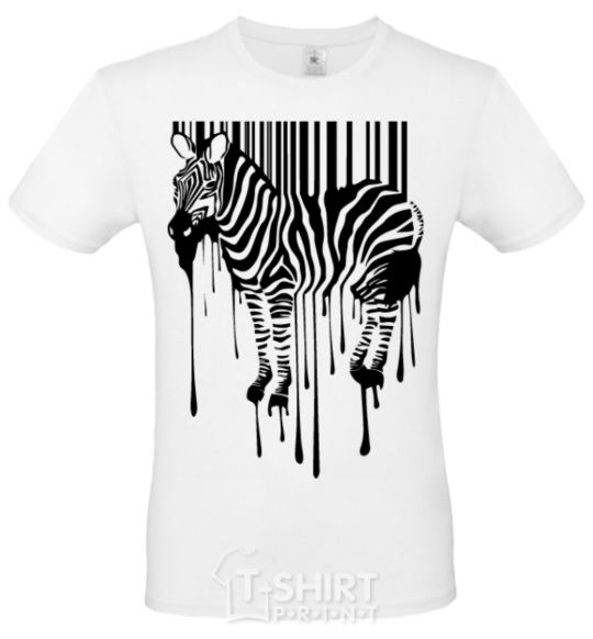 Men's T-Shirt Zebra stroke White фото