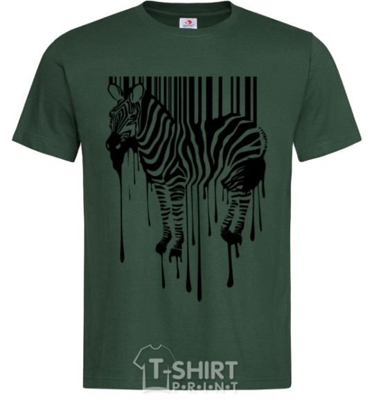 Men's T-Shirt Zebra stroke bottle-green фото