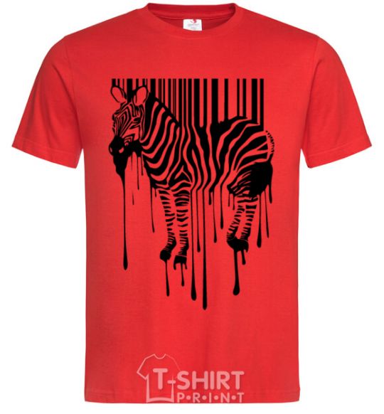 Men's T-Shirt Zebra stroke red фото