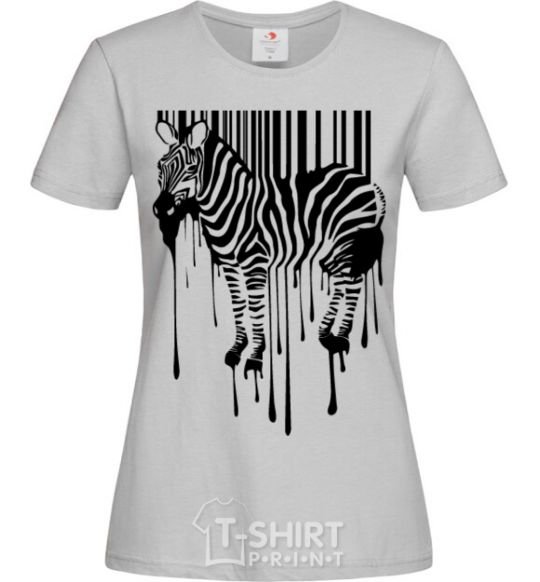 Women's T-shirt Zebra stroke grey фото