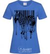 Women's T-shirt Zebra stroke royal-blue фото