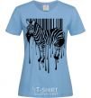 Women's T-shirt Zebra stroke sky-blue фото