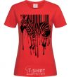 Women's T-shirt Zebra stroke red фото