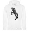 Men`s hoodie Zebra on two legs White фото