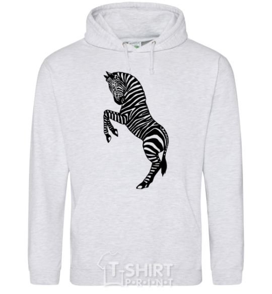 Men`s hoodie Zebra on two legs sport-grey фото