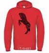 Men`s hoodie Zebra on two legs bright-red фото