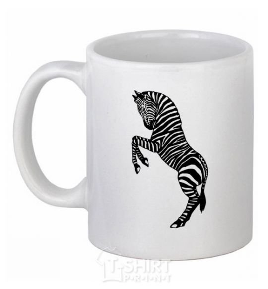 Ceramic mug Zebra on two legs White фото