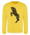 Sweatshirt Zebra on two legs yellow фото