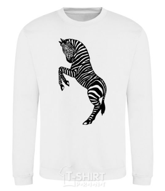 Sweatshirt Zebra on two legs White фото