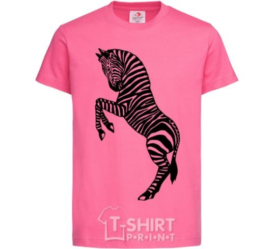Kids T-shirt Zebra on two legs heliconia фото