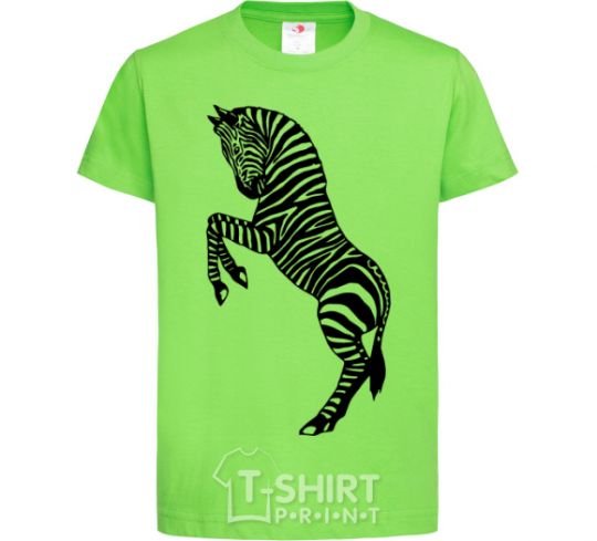 Kids T-shirt Zebra on two legs orchid-green фото