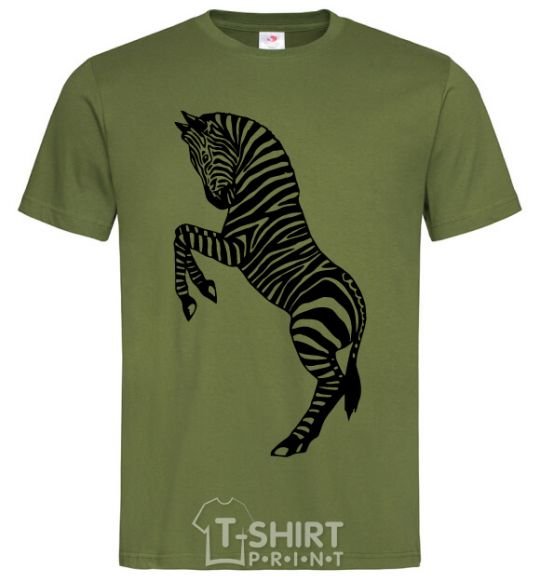 Men's T-Shirt Zebra on two legs millennial-khaki фото