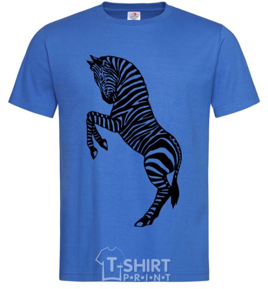 Men's T-Shirt Zebra on two legs royal-blue фото
