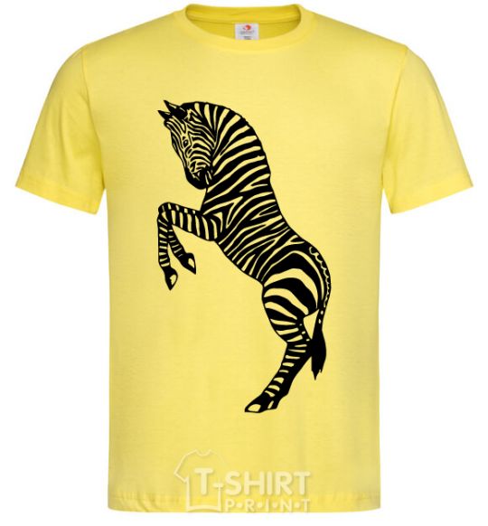 Men's T-Shirt Zebra on two legs cornsilk фото