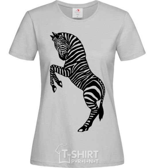 Women's T-shirt Zebra on two legs grey фото