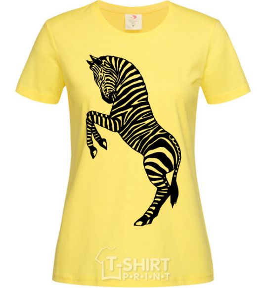 Women's T-shirt Zebra on two legs cornsilk фото