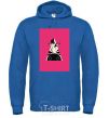 Men`s hoodie A zebra in a raspberry rectangle. royal фото