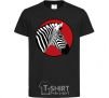 Kids T-shirt A zebra in a red circle black фото