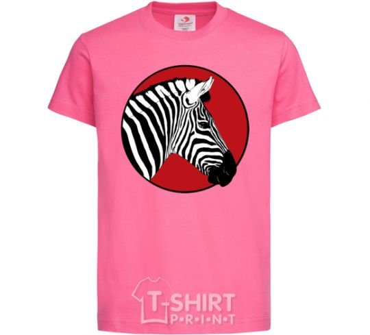 Kids T-shirt A zebra in a red circle heliconia фото