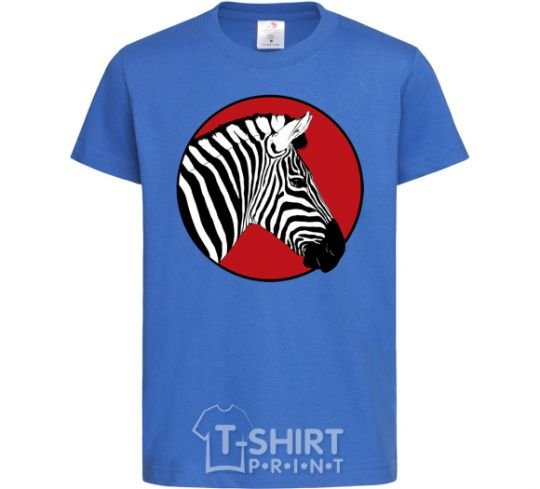 Kids T-shirt A zebra in a red circle royal-blue фото