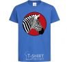 Kids T-shirt A zebra in a red circle royal-blue фото